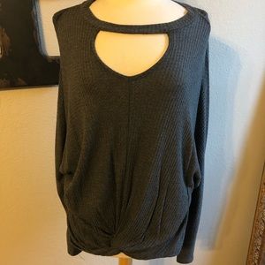 Grey Waffle Knot Shirt